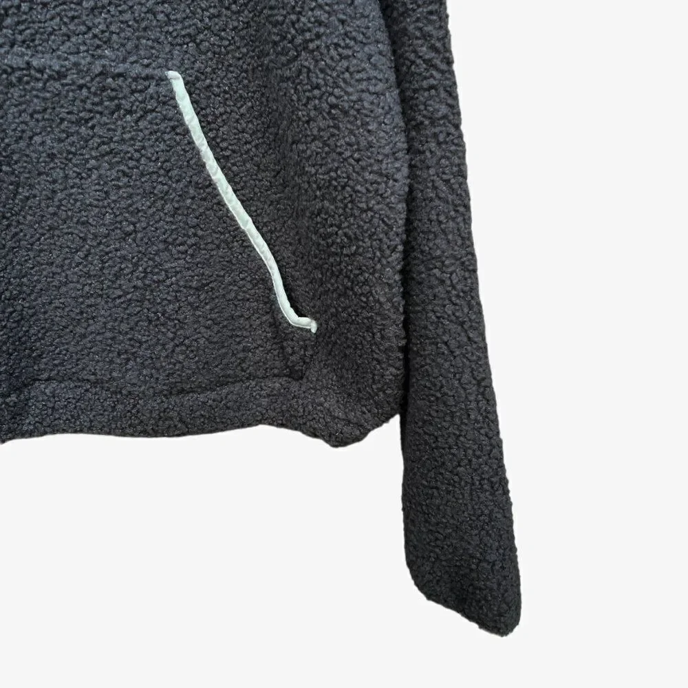 NWT Wild Fable Gray Purple Zipper Sherpa Hooded Quarter Zip Sweatshirt Hoodie - Picture 6 of 9